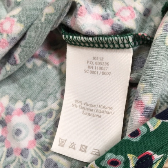 BODEN Size 8R green printed bell sleeve dress - Picture 8 of 8